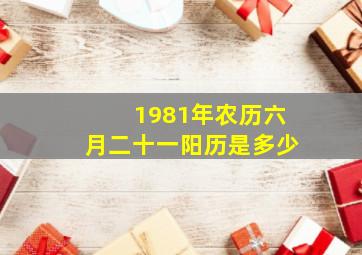 1981年农历六月二十一阳历是多少