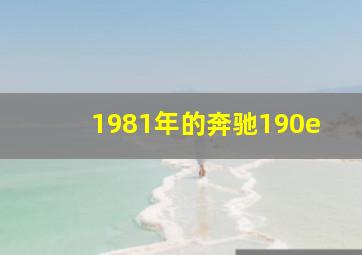 1981年的奔驰190e