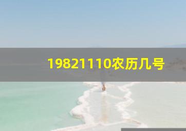 19821110农历几号