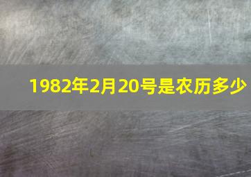 1982年2月20号是农历多少