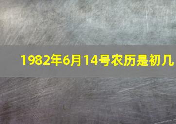 1982年6月14号农历是初几