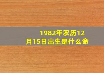 1982年农历12月15日出生是什么命