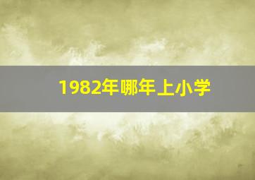 1982年哪年上小学