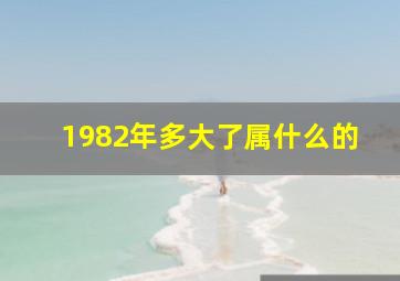 1982年多大了属什么的