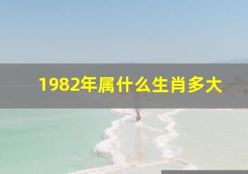 1982年属什么生肖多大