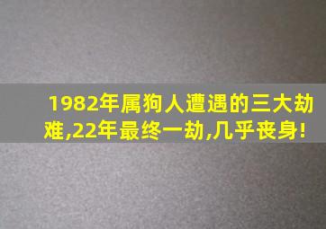 1982年属狗人遭遇的三大劫难,22年最终一劫,几乎丧身!