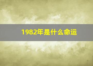 1982年是什么命运