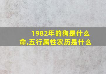 1982年的狗是什么命,五行属性农历是什么