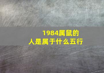 1984属鼠的人是属于什么五行