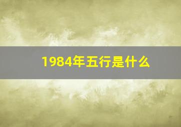 1984年五行是什么