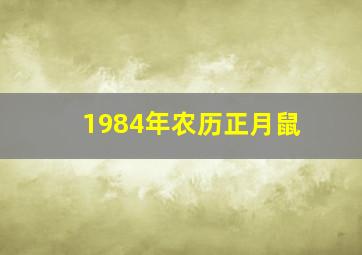 1984年农历正月鼠