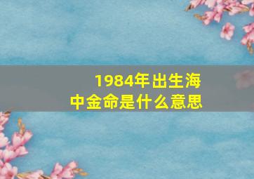 1984年出生海中金命是什么意思