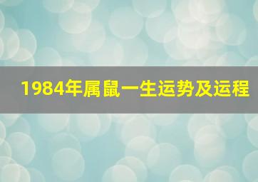 1984年属鼠一生运势及运程