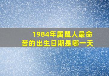 1984年属鼠人最命苦的出生日期是哪一天