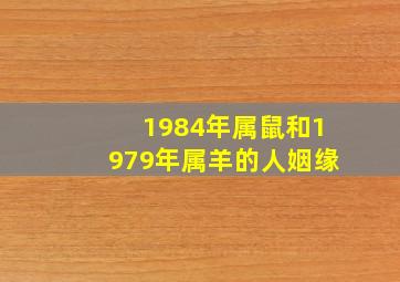 1984年属鼠和1979年属羊的人姻缘