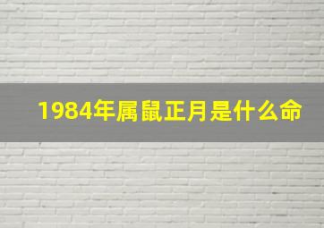 1984年属鼠正月是什么命