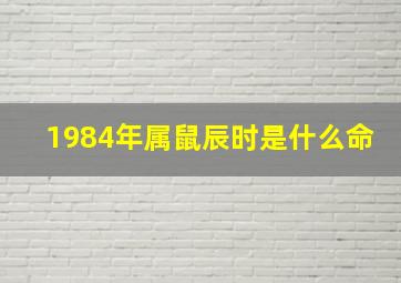 1984年属鼠辰时是什么命