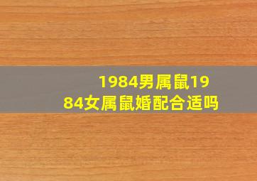 1984男属鼠1984女属鼠婚配合适吗