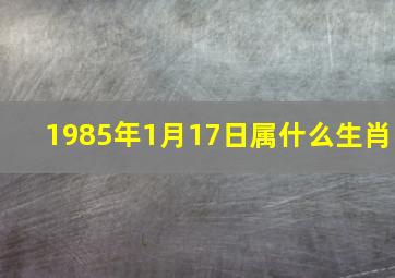 1985年1月17日属什么生肖