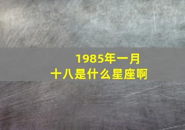 1985年一月十八是什么星座啊