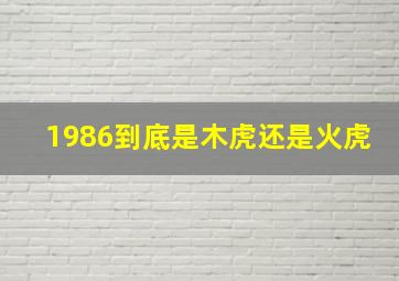 1986到底是木虎还是火虎