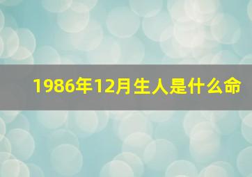 1986年12月生人是什么命