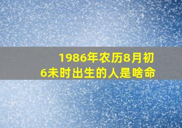 1986年农历8月初6未时出生的人是啥命