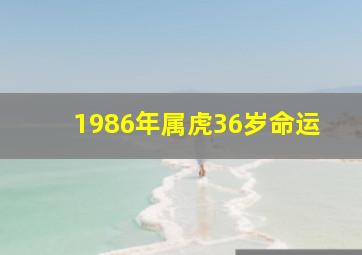 1986年属虎36岁命运