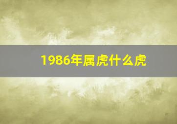 1986年属虎什么虎