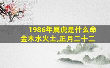 1986年属虎是什么命金木水火土,正月二十二