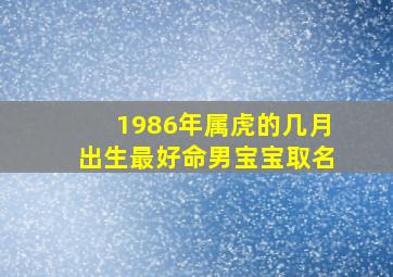 1986年属虎的几月出生最好命男宝宝取名