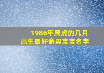 1986年属虎的几月出生最好命男宝宝名字