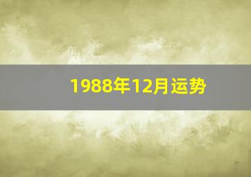 1988年12月运势