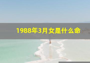 1988年3月女是什么命