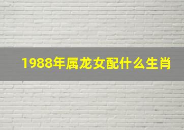 1988年属龙女配什么生肖