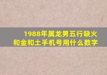 1988年属龙男五行缺火和金和土手机号用什么数字