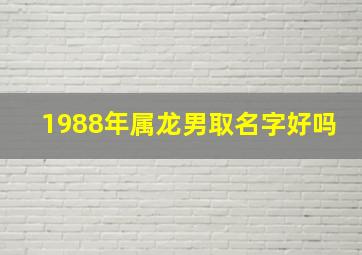 1988年属龙男取名字好吗