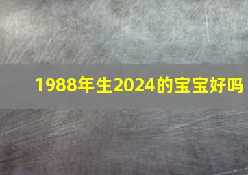 1988年生2024的宝宝好吗