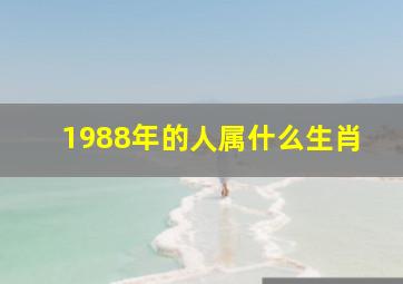 1988年的人属什么生肖