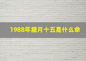 1988年腊月十五是什么命