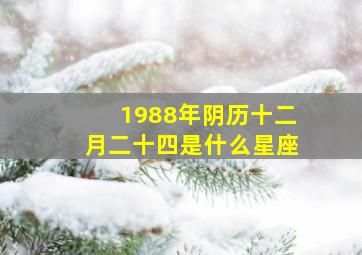 1988年阴历十二月二十四是什么星座