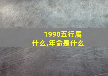 1990五行属什么,年命是什么