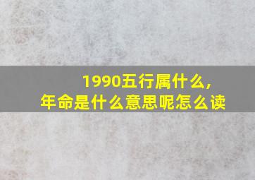 1990五行属什么,年命是什么意思呢怎么读