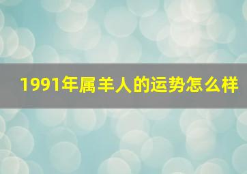 1991年属羊人的运势怎么样