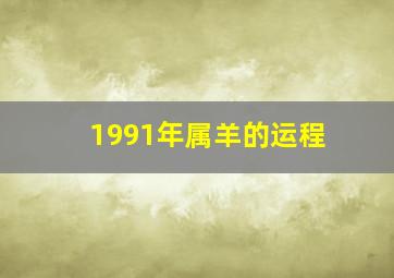 1991年属羊的运程