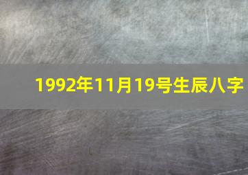 1992年11月19号生辰八字