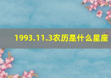 1993.11.3农历是什么星座