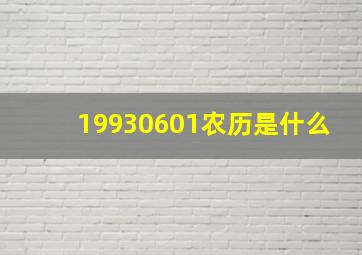 19930601农历是什么