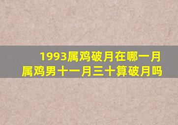 1993属鸡破月在哪一月属鸡男十一月三十算破月吗