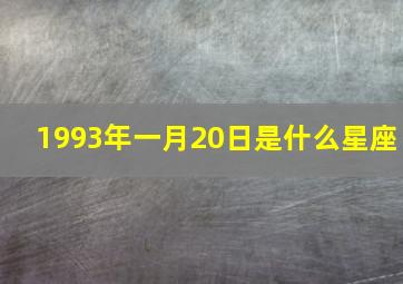 1993年一月20日是什么星座